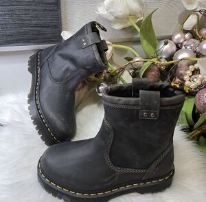 Dr. Martens Women's Anistone Lo Leather Boots Color:Charcoal Grey New